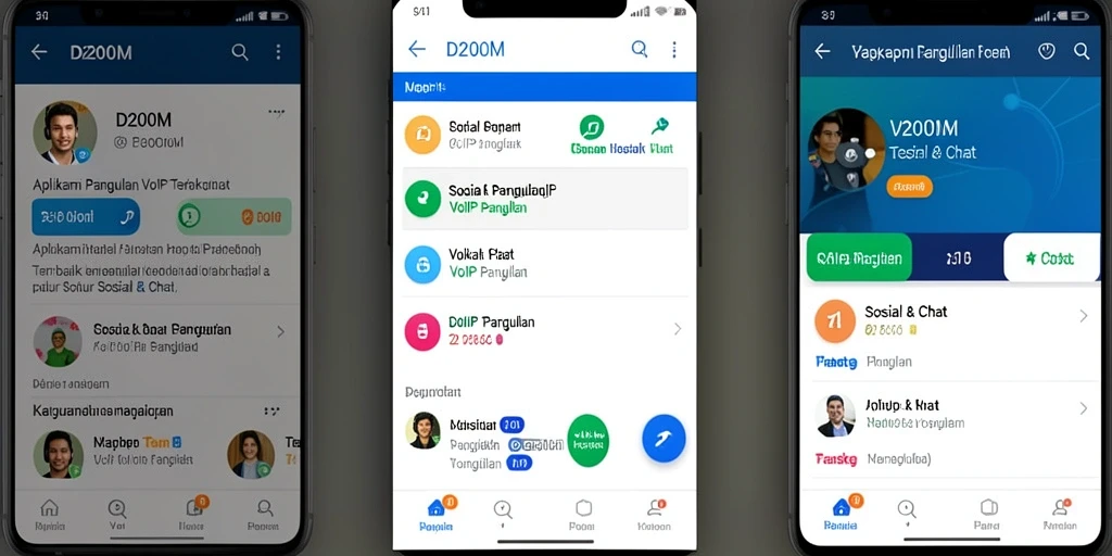Tampilan antarmuka D200M yang modern dan intuitif untuk VoIP Panggilan.