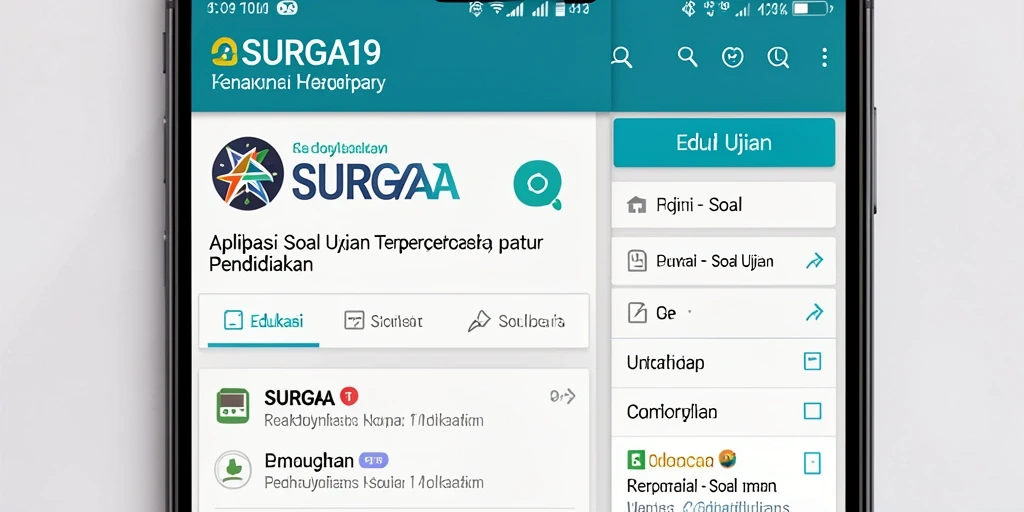 Antarmuka user-friendly aplikasi Soal Ujian yang interaktif.