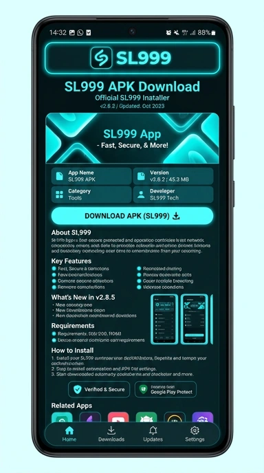 Tampilan halaman APK sl999