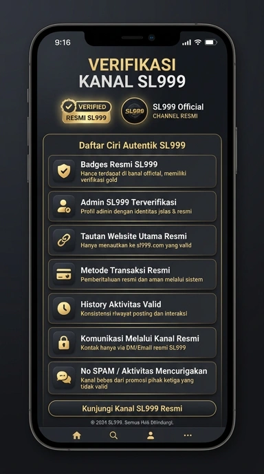 Tampilan kanal resmi sl999