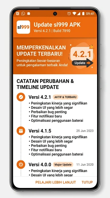 Tampilan riwayat versi sl999